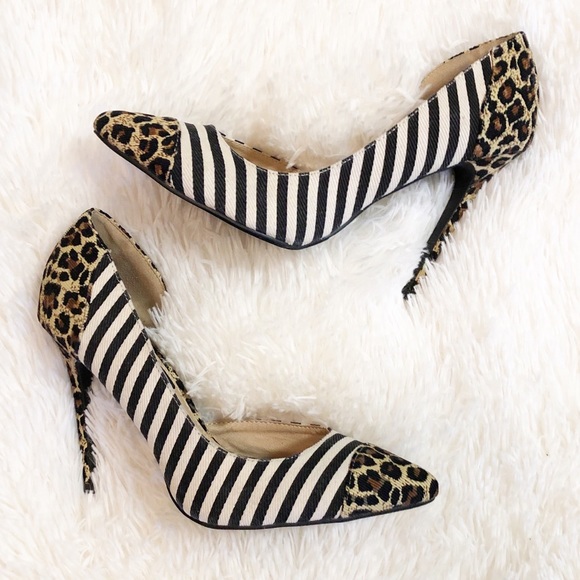 2 Lips Too Shoes - Leopard/stripes heels